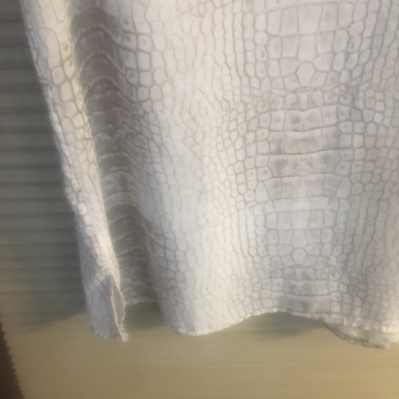 GREY AND WHITE SEE THROUGH BUTTON DIWN SHIRT - Picture 3 of 4